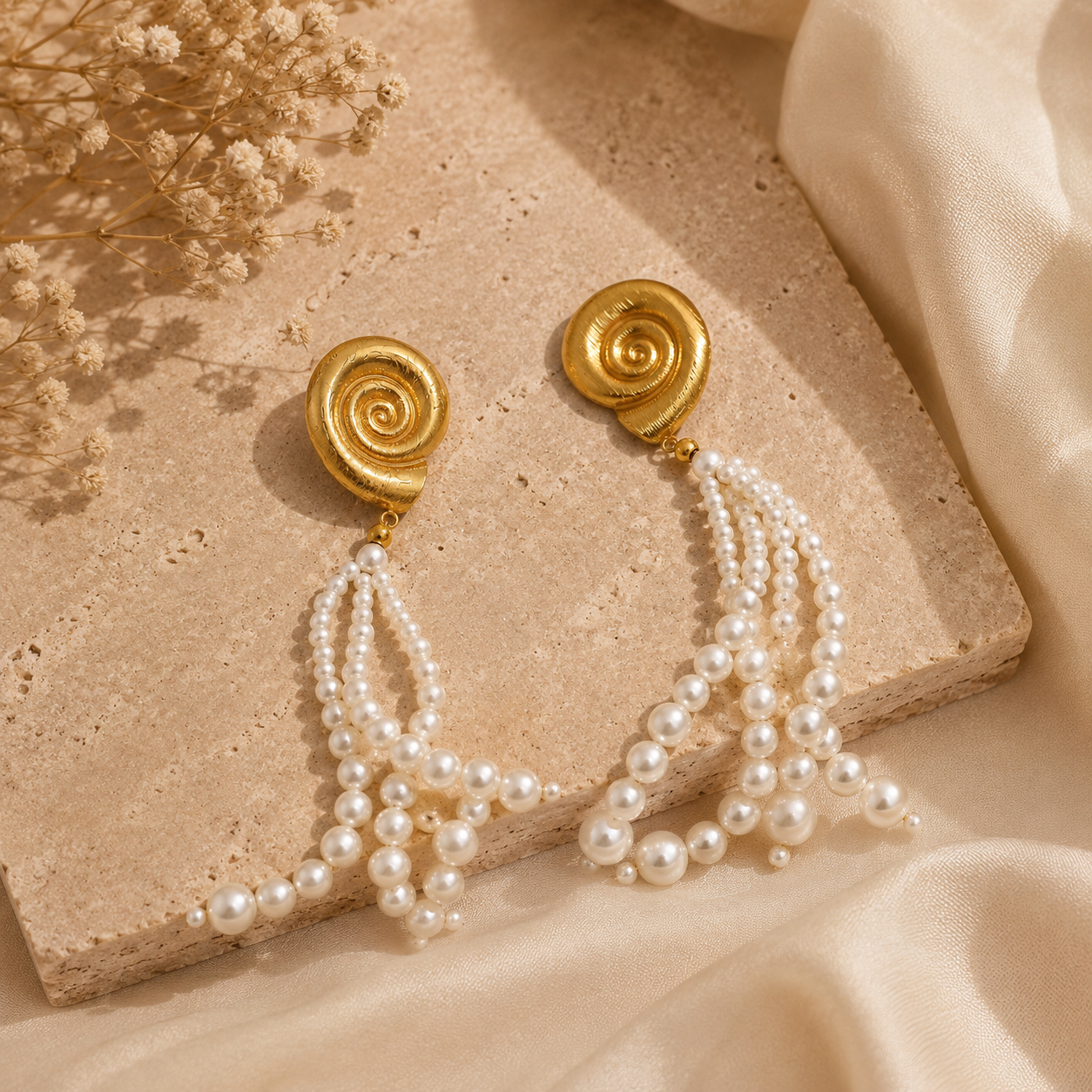 ALIKA Pearl Spiral Earrings