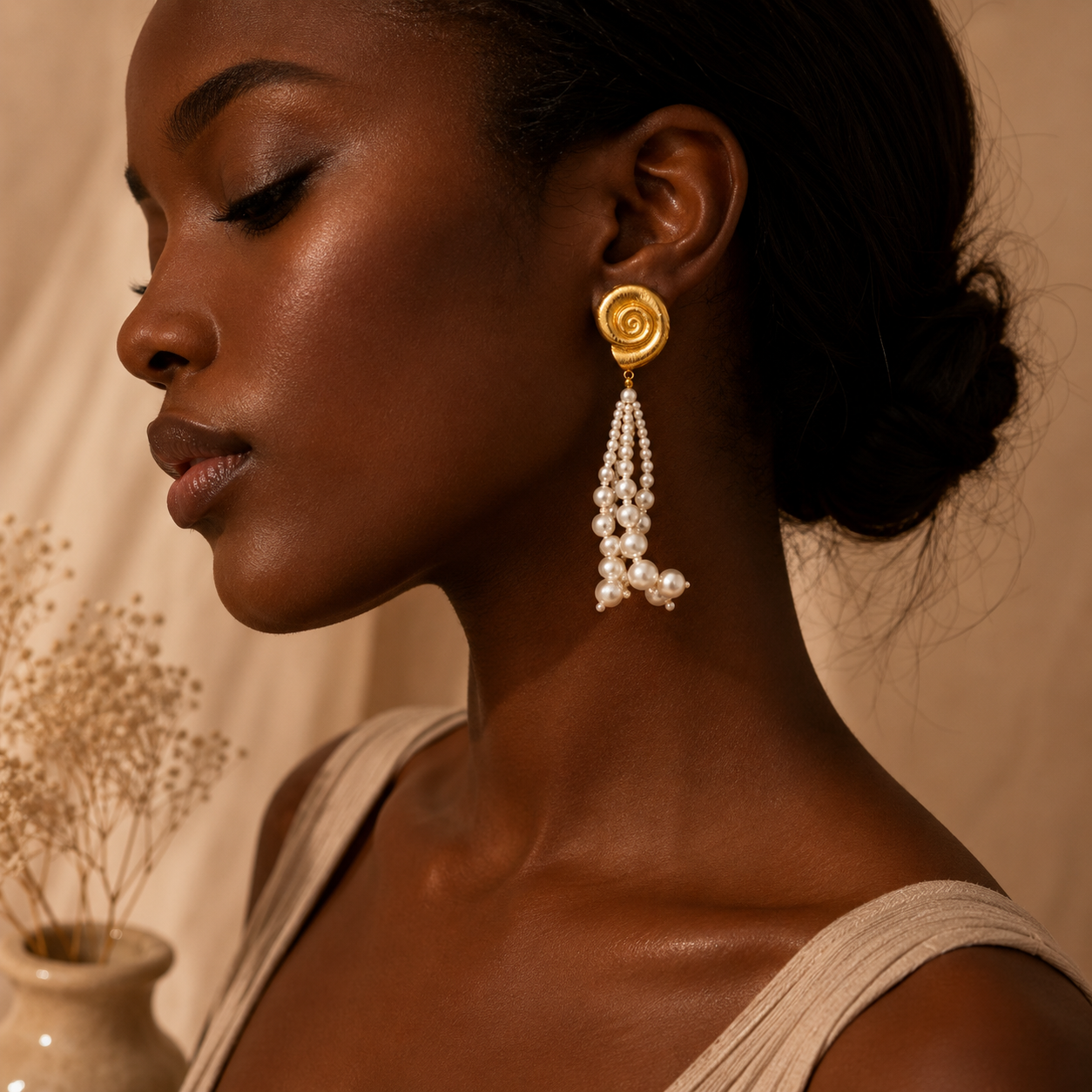 ALIKA Pearl Spiral Earrings