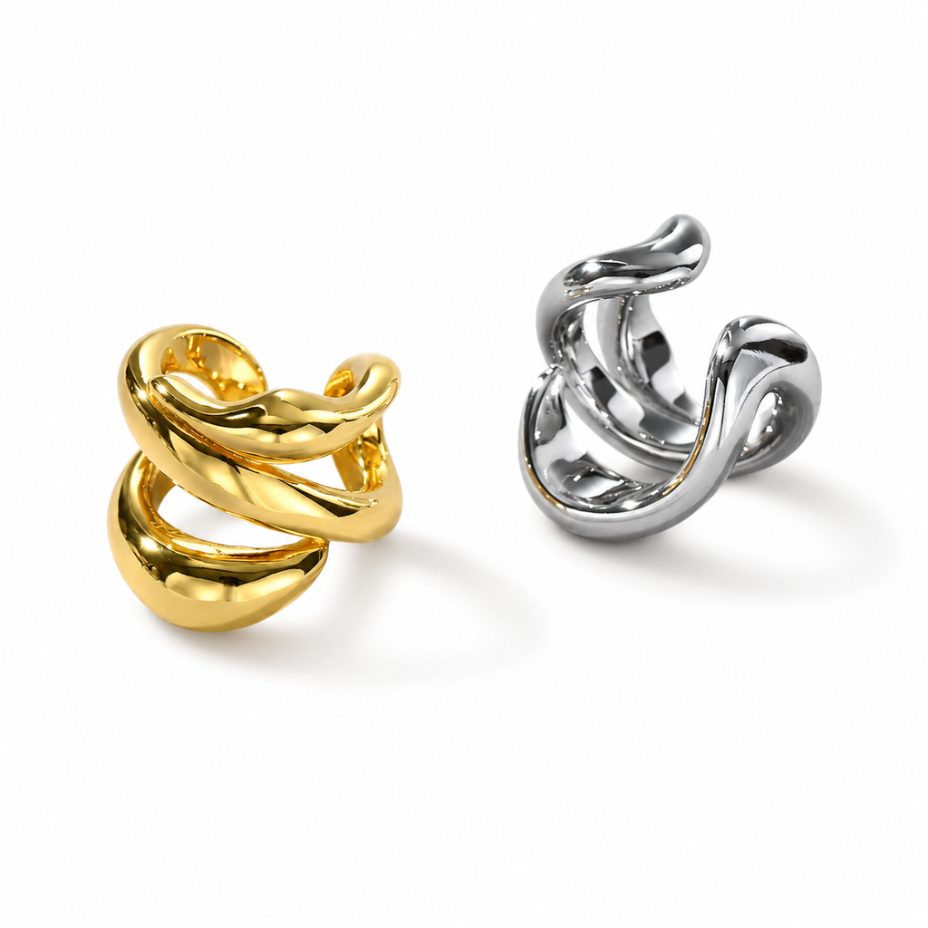 ALIKA Swirl Ear Cuff | French Line Minimalist Small Multi-layer Simple Ear Cartilage Clip